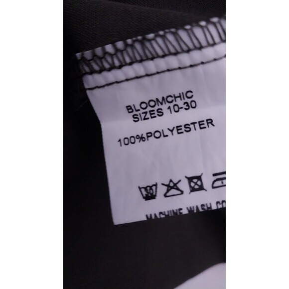 NWT Bloomchic 14-16 Solid Button Pocket Lantern Sleeve Tie Up Dress GREEN Dress - Picture 7 of 9